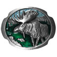 Moose Antiqued Belt Buckle